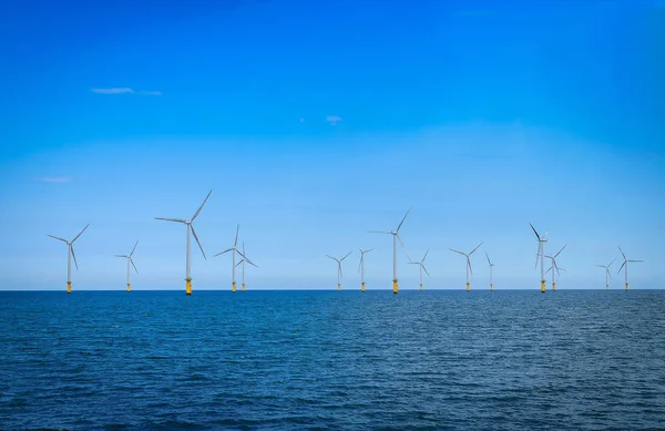 Offshore Wind Turbine in a Wind farm under construction off the England coast