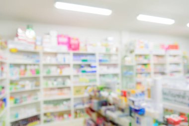 Arkaplanı bulanık eczane içi