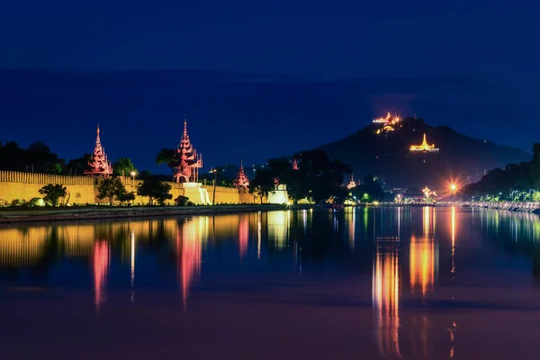 Mandalay Hill Natten Mandalay Myanmar — Stockfoto
