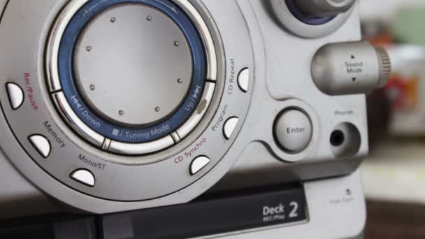 Sistema stereo Hi-Fi vista da vicino — Video Stock