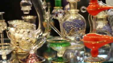 Sharm el-Sheikh, Mısır - 29 Kasım 2016: aromatik yağ ve parfüm Arapça dükkanda