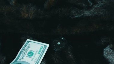 Kürk manto ve yüz dolarlık banknot