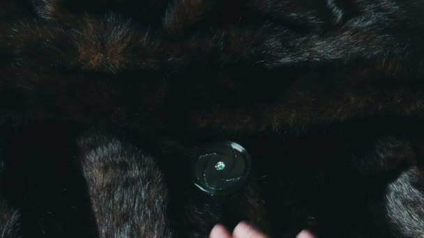 Detail of a fur coat — Stock Video