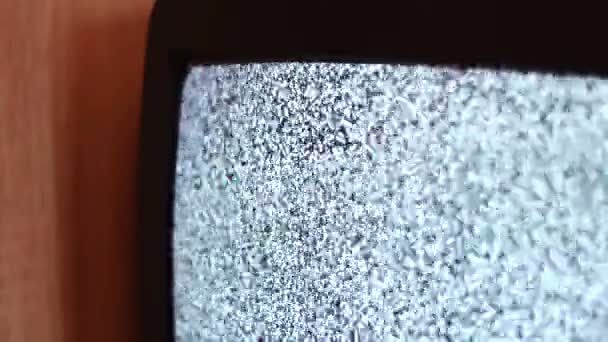 Suara statis televisi putih hitam — Stok Video