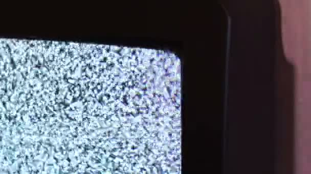 Televisie statische ruis zwart wit — Stockvideo