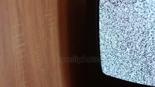 Televisie statische ruis zwart wit — Stockvideo