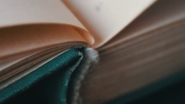 Tourner les pages d'un vieux livre close-up — Video