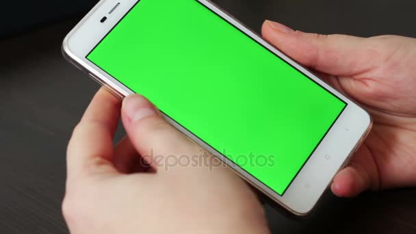 Touch screen su smartphone bianco — Video Stock