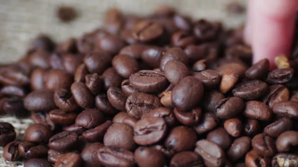 Ziarna kawy brązowy pętli wideo — Wideo stockowe