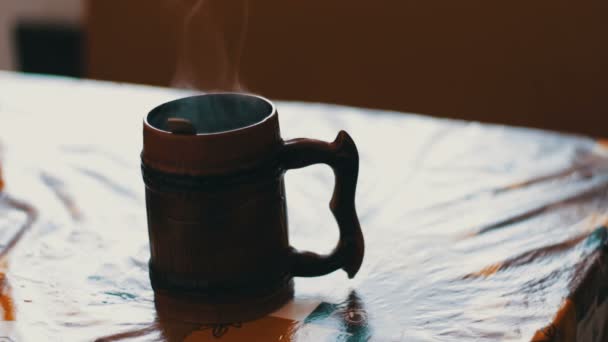 Vapeur d'une tasse du matin — Video