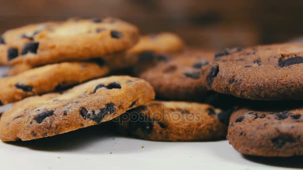 Bilder av hemmagjord choklad chip cookies — Stockvideo