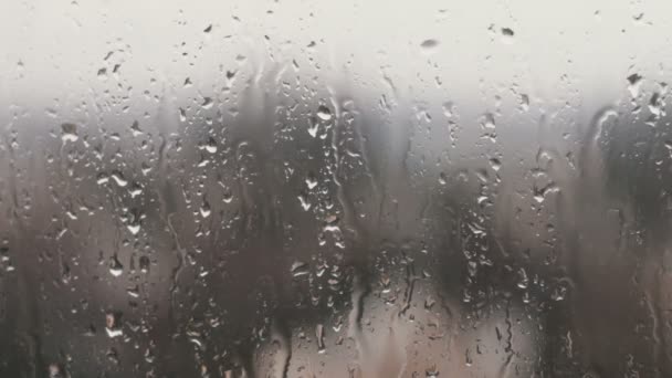 A chuva cai nas janelas domésticas . — Vídeo de Stock