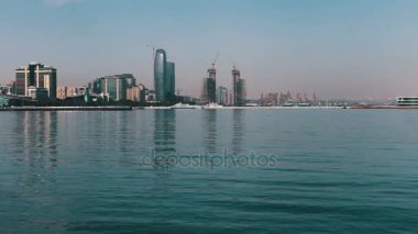 Hazar Azerbaycan, Bakü ve gökdelenler şehrin başkenti set of görünümü