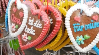 17 Eylül 2017 - Almanya: En büyük bira Festivali. Oktoberfest.World Bira Festivali, Thhereinvese, Bavyera renkli gingerbread Kalpler