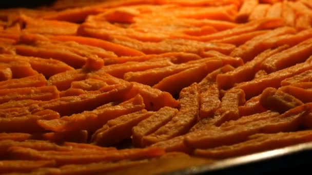 Papas fritas fritas en el horno casero — Vídeos de Stock