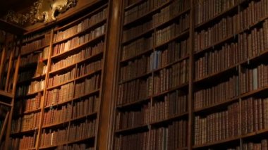 İsimsiz kitaplarla dolu çok güzel eski kitaplıklar. Avusturya Ulusal Kütüphanesi 'nin içinde raflarında bir sürü eski antika kitap var. Avusturya 'daki en büyük kütüphane.