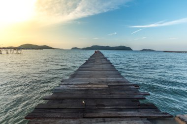 Manzara ormanlık köprü pier