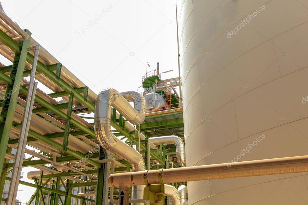 Industrial power plant with blue sky