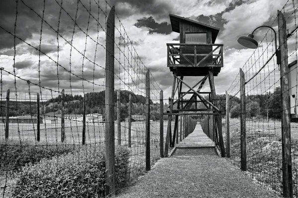 Campo de concentración Vojna es un museo al aire libre cerca de Pribram, República Checa, donde solían estar detenidos prisioneros de Estado en la era comunista del país (1948-1989) ) —  Fotos de Stock