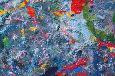 Kuru su renkleriyle kirlenmiş ahşap tablonun en üst tablo görünümü