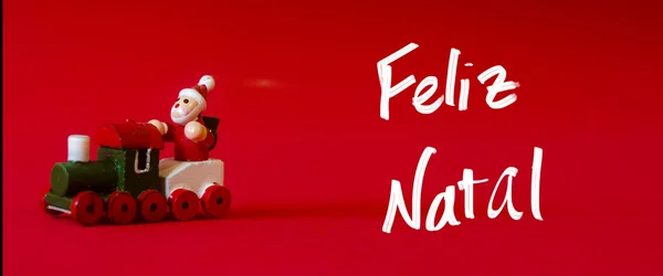 Német Karácsonyfája. A portugál "Feliz Natal kézírásos pszt!" — Stock Fotó