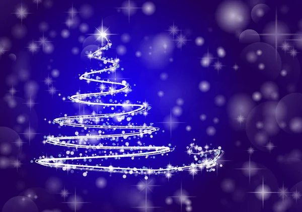 Noel ağacı parlak mavi zemin üzerine