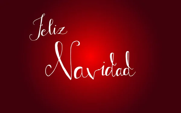 Typographic Merry Christmas banner. Lettering - "Feliz Navidad" en español "Feliz Navidad " — Vector de stock