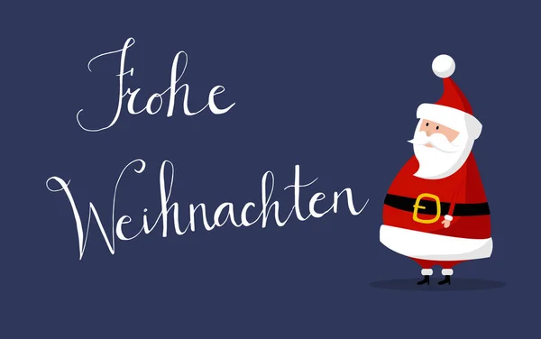 Santa Claus διάνυσμα με «Χαρούμενα Χριστούγεννα» επιθυμεί ως «Καλά Χριστούγεννα» στα γερμανικά σχετικά με το δικαίωμα — Διανυσματικό Αρχείο