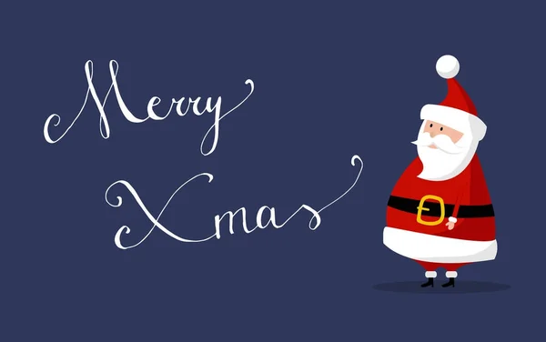 Санта-Клауса вектор з "Merry Christmas" бажає як "З Різдвом" праворуч — стоковий вектор