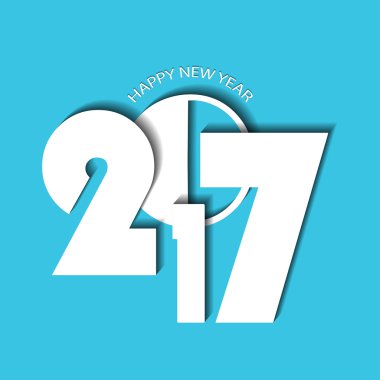Yeni yıl 2017 kavramı mavi zemin üzerine. Vektör çizim