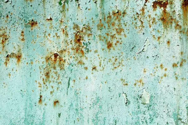 老涂青色生锈墙细致的纹理 — 图库照片