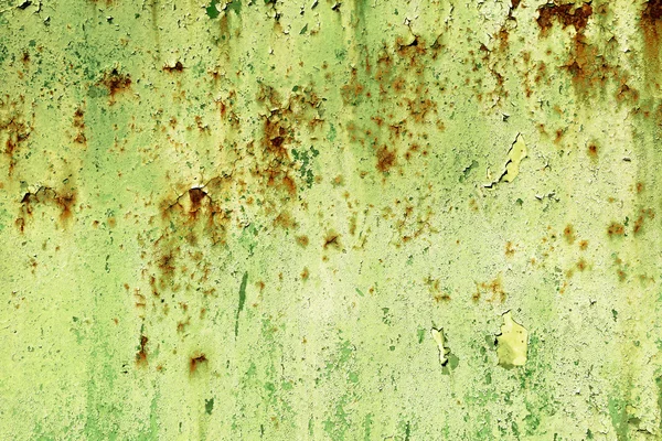 古い塗られた緑さびた壁詳細テクスチャ — ストック写真