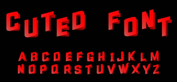 Lettres alphabétiques découpées à partir de papier de style rouge. Illustration vectorielle — Image vectorielle
