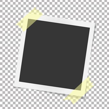 Yapışkan bant üzerinde gerçekçi vektör fotoğraf çerçevelemek. Fotoğraf tasarım şablonu. Vektör çizim