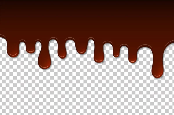 Geschmolzene Schokolade isoliert. Dekoration Hintergrund. Vektorillustration — Stockvektor