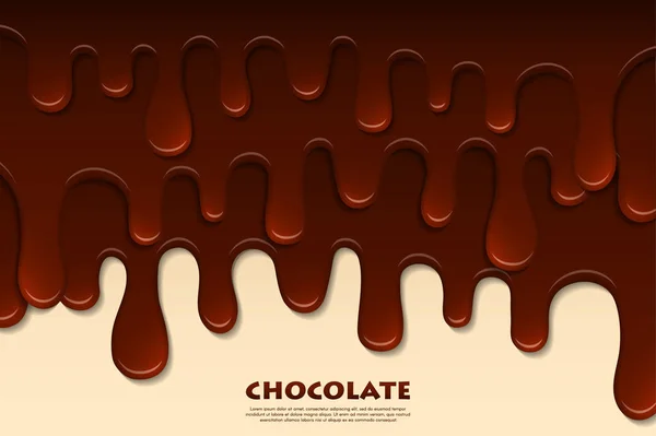 Chocolat fondu abstrait. Décoration fond. Illustration vectorielle — Image vectorielle