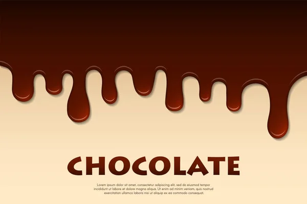 Chocolate derretido abstrato. Fundo de decoração. Ilustração vetorial —  Vetores de Stock