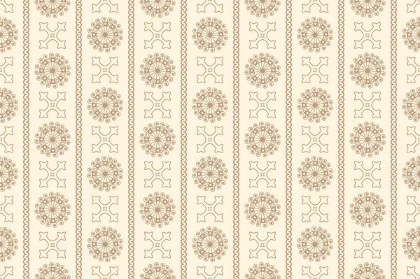 Patrón ornamental vintage sin costuras beige. Ilustración vectorial — Archivo Imágenes Vectoriales