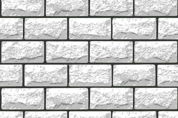 Vector textura sem costura realista da parede de tijolo branco. Ilustração vetorial —  Vetores de Stock