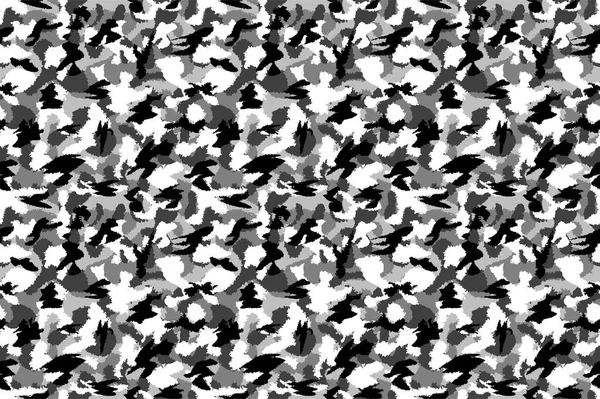 War black and white urban camouflage seamless pattern. Can be used for wallpaper, pattern fills, web page background, surface textures. Vector illustration — Stock Vector