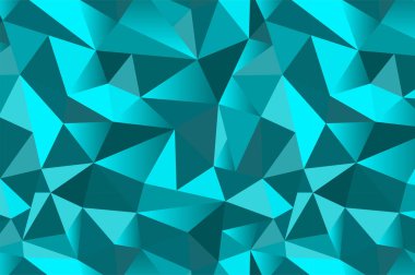 Turkuaz soyut geometrik üçgen sorunsuz düşük Poli stili arka plan. Vektör çizim