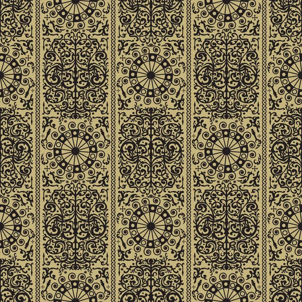 Black Golden Ancient Retro Seamless Ornamental Texture — Stock Photo, Image