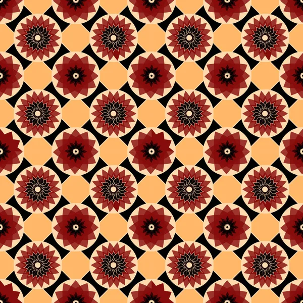 Rood Zwart Geel Naadloze Abstract Floral Vintage Textuur — Stockfoto