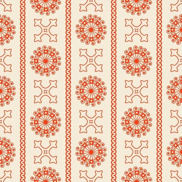Motivo Ornamentale Vintage Arancione Senza Cuciture Sfondo Beige — Foto Stock