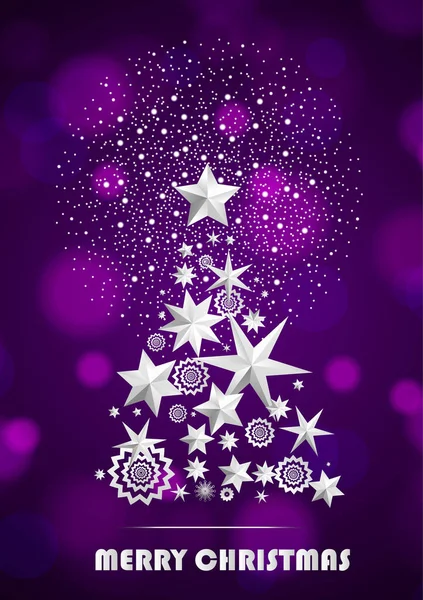 Resumen Navidad Año Nuevo Con Árbol Navidad Hecho Estrellas Copos —  Fotos de Stock