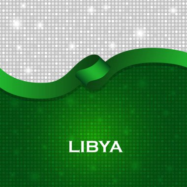 Libya bayrağı parlak parçacık stil şerit