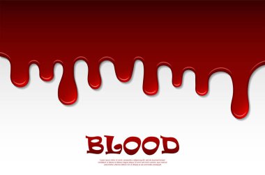 Damlayan kan soyut. Kırmızı sıvı, damlayan ıslak, dekor sınır akan