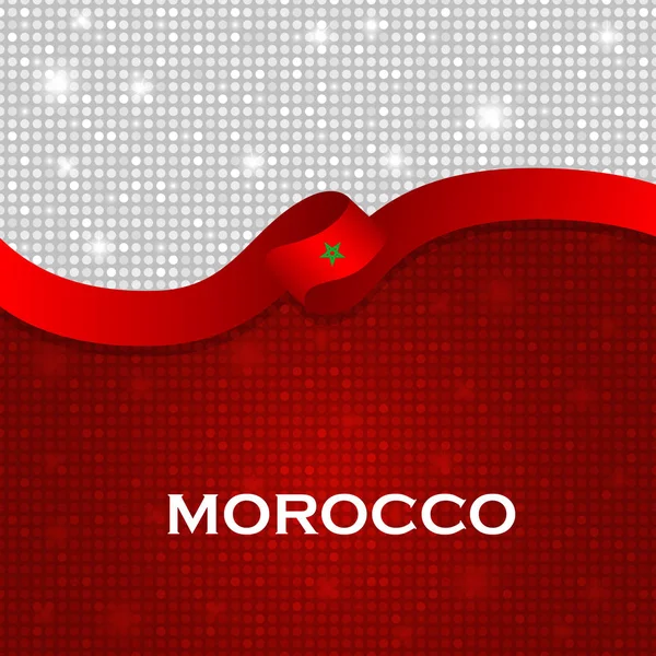 Μαρόκο Σημαία Κορδέλα Λαμπερή Σωματιδίων Στυλ — Φωτογραφία Αρχείου
