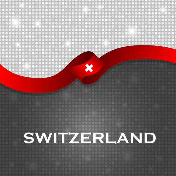 Σημαία Ελβετίας Κορδέλα Λαμπερή Σωματιδίων Στυλ — Φωτογραφία Αρχείου
