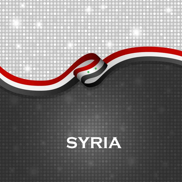 Vlag Van Syrië Lint Glanzende Deeltje Stijl — Stockfoto